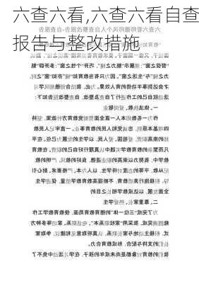 六查六看,六查六看自查报告与整改措施