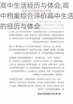 高中生活经历与体会,高中档案综合评价高中生活的经历与体会