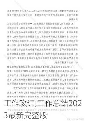 工作攻讦,工作总结2023最新完整版