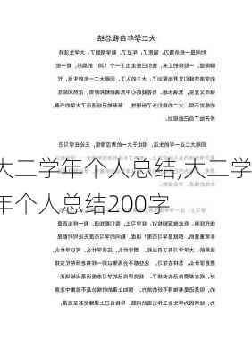 大二学年个人总结,大二学年个人总结200字