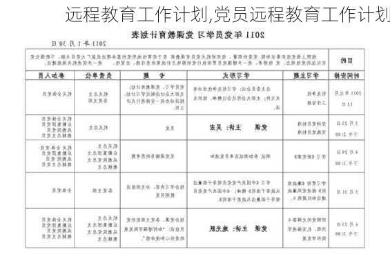 远程教育工作计划,党员远程教育工作计划