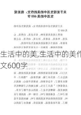 生活中的美,生活中的美作文600字