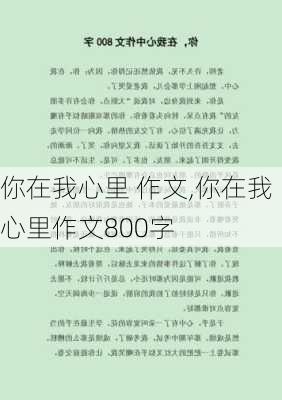 你在我心里 作文,你在我心里作文800字