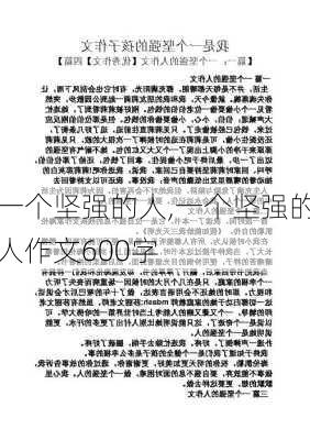 一个坚强的人,一个坚强的人作文600字