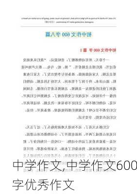 中学作文,中学作文600字优秀作文