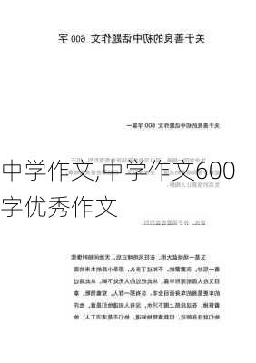 中学作文,中学作文600字优秀作文