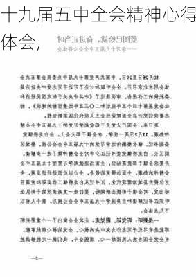 十九届五中全会精神心得体会,