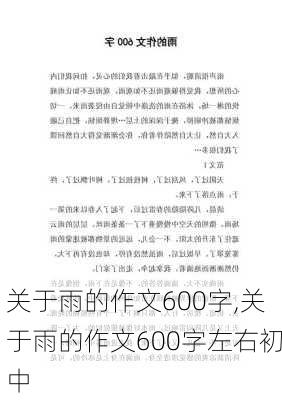 关于雨的作文600字,关于雨的作文600字左右初中