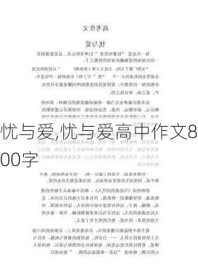 忧与爱,忧与爱高中作文800字