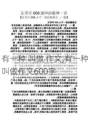 有一种 叫做 作文,有一种叫做作文600字