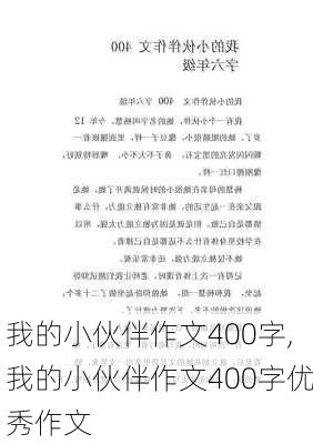 我的小伙伴作文400字,我的小伙伴作文400字优秀作文