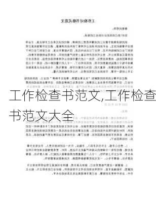 工作检查书范文,工作检查书范文大全