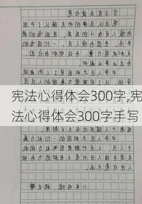 宪法心得体会300字,宪法心得体会300字手写