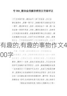 有趣的,有趣的事物作文400字