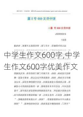 中学生作文600字,中学生作文600字优美作文