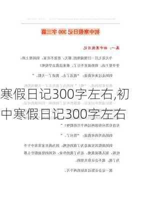 寒假日记300字左右,初中寒假日记300字左右