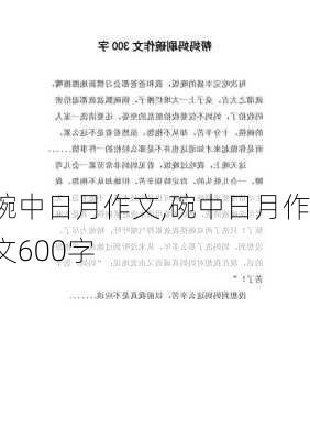 碗中日月作文,碗中日月作文600字