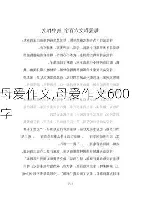 母爱作文,母爱作文600字