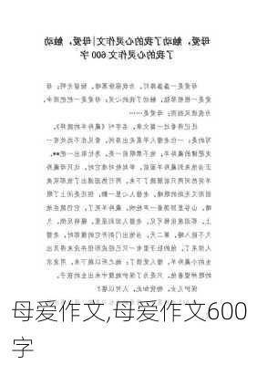 母爱作文,母爱作文600字