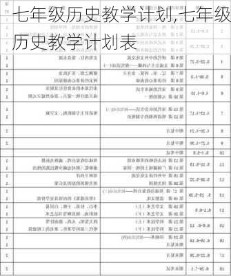 七年级历史教学计划,七年级历史教学计划表