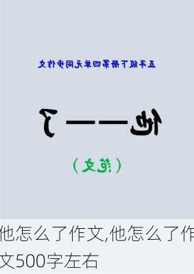 他怎么了作文,他怎么了作文500字左右