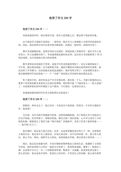 他怎么了作文,他怎么了作文500字左右