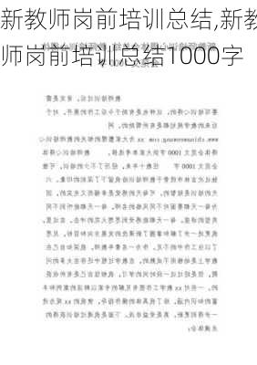 新教师岗前培训总结,新教师岗前培训总结1000字