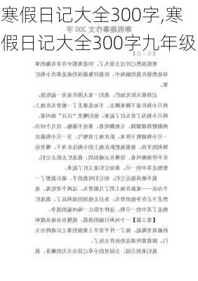 寒假日记大全300字,寒假日记大全300字九年级