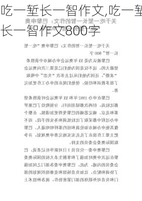 吃一堑长一智作文,吃一堑长一智作文800字