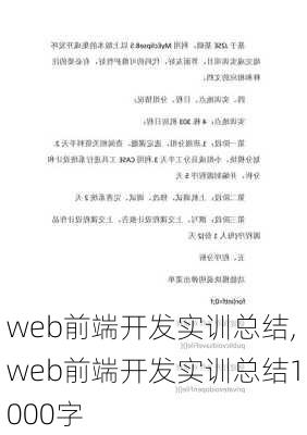 web前端开发实训总结,web前端开发实训总结1000字