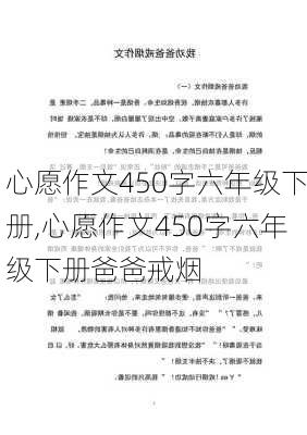 心愿作文450字六年级下册,心愿作文450字六年级下册爸爸戒烟