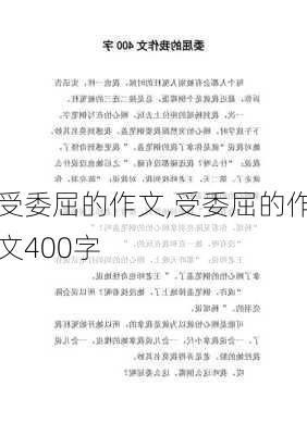 受委屈的作文,受委屈的作文400字