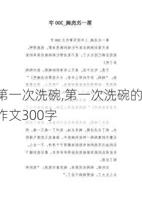 第一次洗碗,第一次洗碗的作文300字