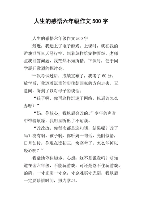 我的人生感悟,我的人生感悟作文500字