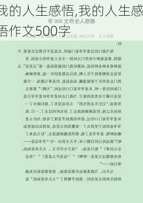 我的人生感悟,我的人生感悟作文500字