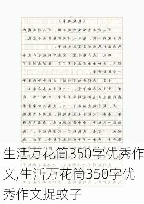 生活万花筒350字优秀作文,生活万花筒350字优秀作文捉蚊子