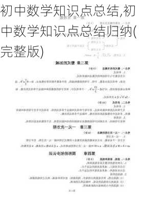 初中数学知识点总结,初中数学知识点总结归纳(完整版)