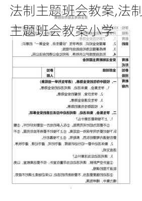 法制主题班会教案,法制主题班会教案小学