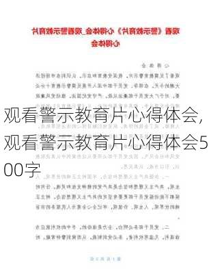 观看警示教育片心得体会,观看警示教育片心得体会500字