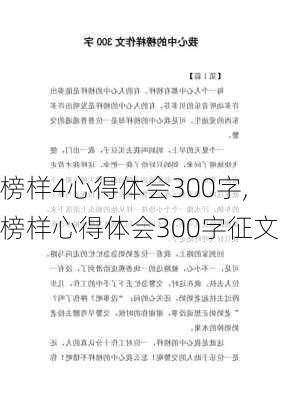 榜样4心得体会300字,榜样心得体会300字征文