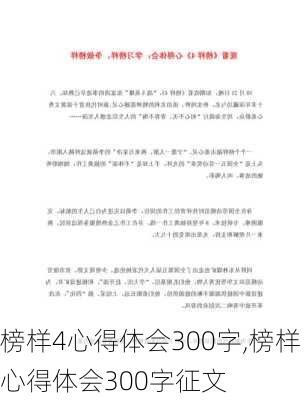 榜样4心得体会300字,榜样心得体会300字征文