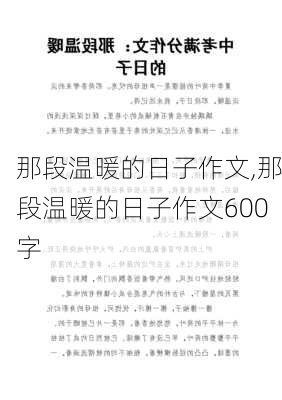 那段温暖的日子作文,那段温暖的日子作文600字