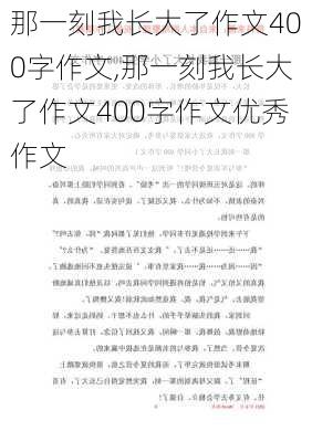 那一刻我长大了作文400字作文,那一刻我长大了作文400字作文优秀作文