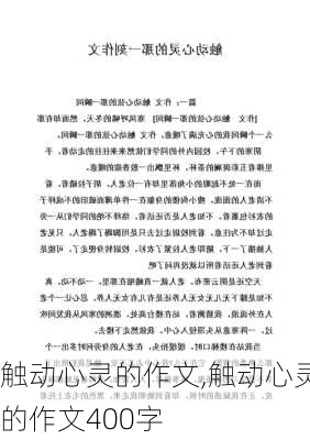 触动心灵的作文,触动心灵的作文400字