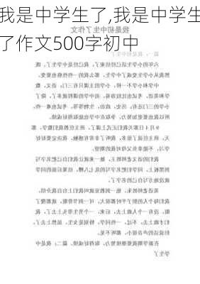 我是中学生了,我是中学生了作文500字初中