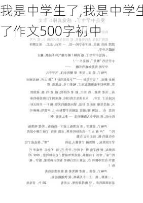 我是中学生了,我是中学生了作文500字初中