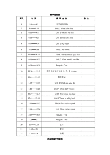 五年级英语上册教学计划,