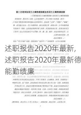 述职报告2020年最新,述职报告2020年最新德能勤绩廉