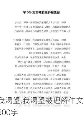 我渴望,我渴望被理解作文600字