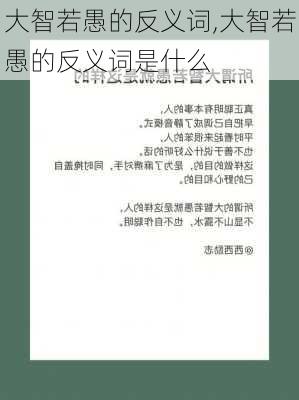 大智若愚的反义词,大智若愚的反义词是什么